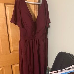 Elegant Wine Maxi Dress for Women